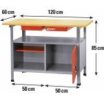 Ribimex Banco da Lavoro, 60X120X85 CM