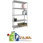 SCAFFALE ACCIAIO IN KIT 5 RIPIANI 100x40x200H