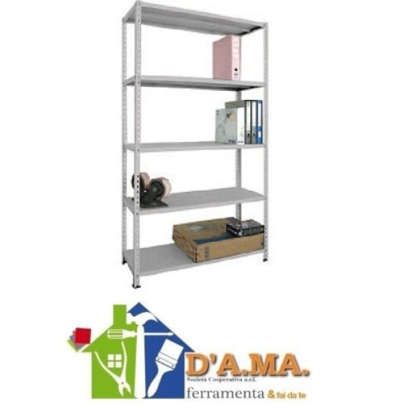 SCAFFALE ACCIAIO IN KIT 5 RIPIANI 100x40x200H