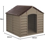 CUCCIA PER CANI IN PVC/RESINA CM 86x84,5x82 H MARRONE MAXI TAGLIA GRANDE