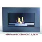 STUFA A BIOETANOLO A PARETE MOD. ROUND CAMINO CAMINETTO BIOETANOLO DA MURO 3.5kW/h