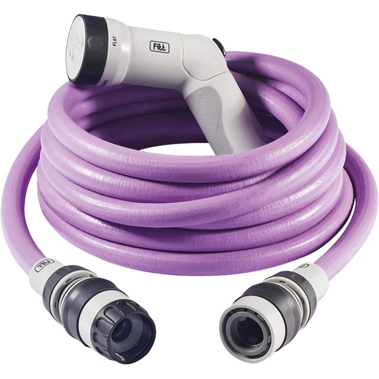 FITT IKON 15m Tubo Irrigazione Giardino Estensibile LAVANDA, Doccia Barca