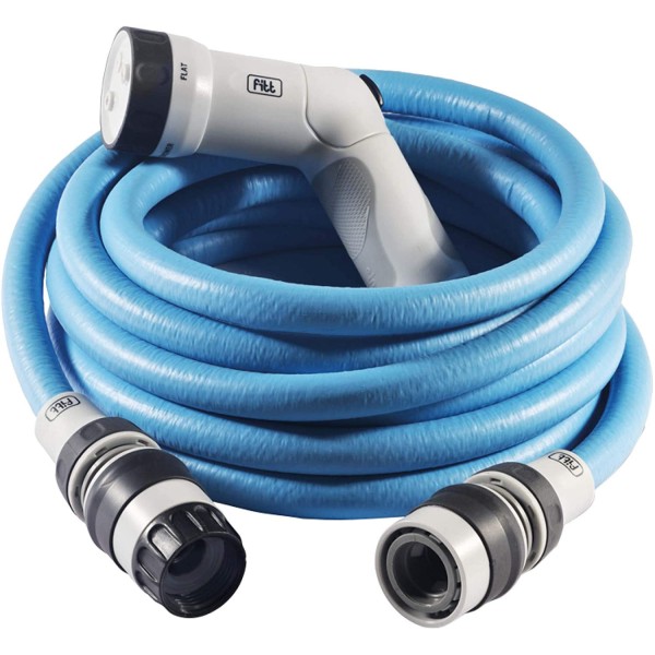 FITT IKON 15m Tubo Irrigazione Giardino Estensibile Blu, Doccia Barca