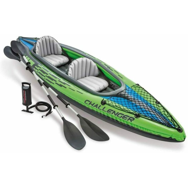 Canoa Intex Canotto Challenger K2 con Remi Verde