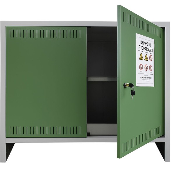 ARMADIO DEPOSITO FITOFARMACI 2 ANTE - CM 100x40x80H TIPO BASSO PROMETAL