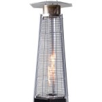 STUFA GAS GPL PIRAMIDE FUNGO DA ESTERNO + RUOTE DOMUS NERO 12KW CM 48X48X195H - immagine 3
