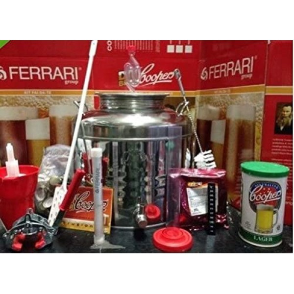 KIT DI FERMENTAZIONE BIRRA ACCIAIO INOX FUSTO 30LT+ACCESSORI+MALTO COOPERS