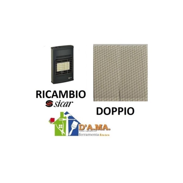 PIASTRA DI CERAMICA DOPPIA RICAMBIO PER STUFA A GAS METANO SICAR