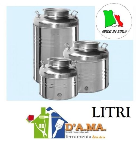 CONTENITORE FUSTO BIDONE OLIO OLIVARI O MAFFEI 30 LT ACCAIO INOX MADE IN ITALY