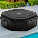 Intex Piscina Idromassaggio Pure Spa Jet & Bubble Deluxe, Nero, 201 x 71 cm 4 Posti Con Pompa, Riscaldatore e 2 Poggiatesta
