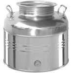 CONTENITORE FUSTO BIDONE OLIO OLIVARI 15 LT ACCAIO INOX MADE IN ITALY