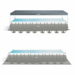 Intex PISCINA RETTANGOLARE ULTRA XTR FRAME CON POMPA A SABBIA cm. 975x488x132 h