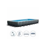 Intex PISCINA RETTANGOLARE ULTRA XTR FRAME CON POMPA A SABBIA cm. 975x488x132 h