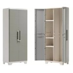 Keter Linear Wood Armadio Portascope Grigio Porte Imitazione Legno 68x39x173H cm