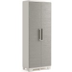 Keter Linear Wood Armadio Portascope Grigio Porte Imitazione Legno 68x39x173H cm