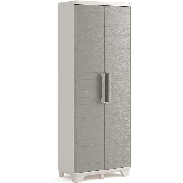 Keter Linear Wood Armadio Portascope Grigio Porte Imitazione Legno 68x39x173H cm