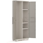 Keter Wood Grain Armadio Portascope, Grigio Porte Imitazione Legno 68x39x182cm