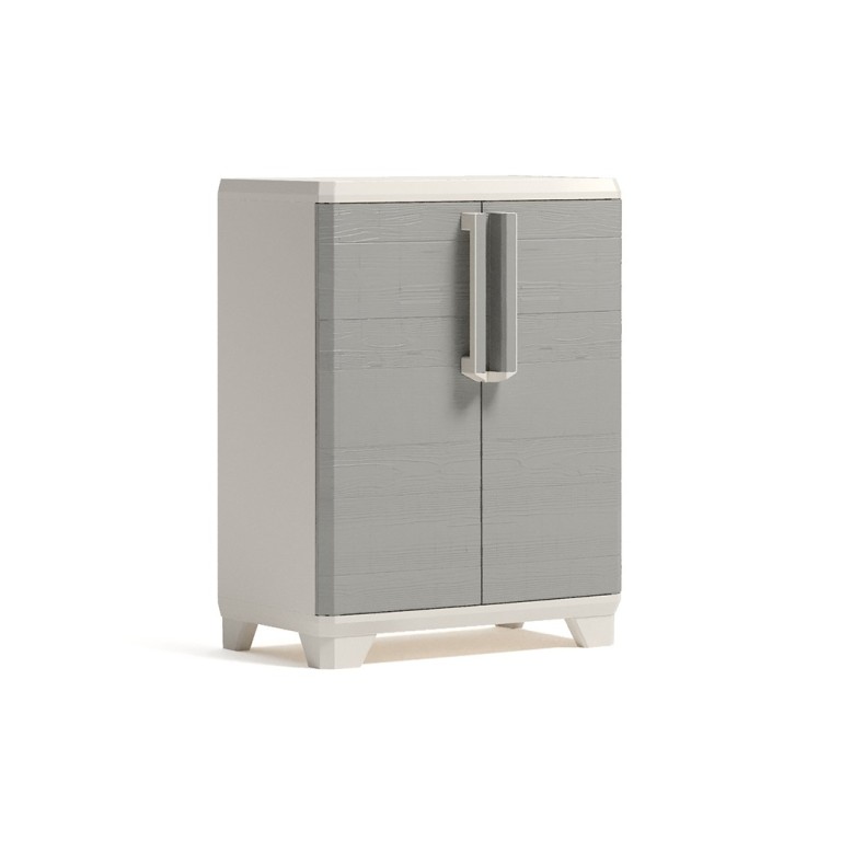 Keter Split Cabinet Recycling Premium Wood Contenitore in plastica Pattumiera 68x39x92cm