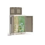 Keter Split Cabinet Recycling Premium Wood Contenitore in plastica Pattumiera 68x39x92cm