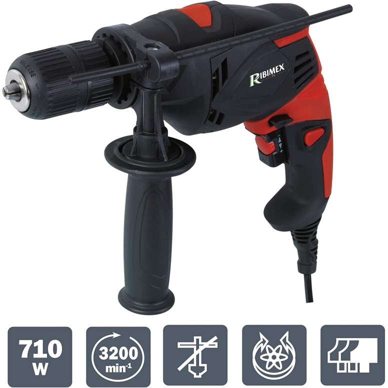 Ribimex PRPER710/13 Trapano Avvitatore Elettrico 710 W, 230 V, 1/2 pollice