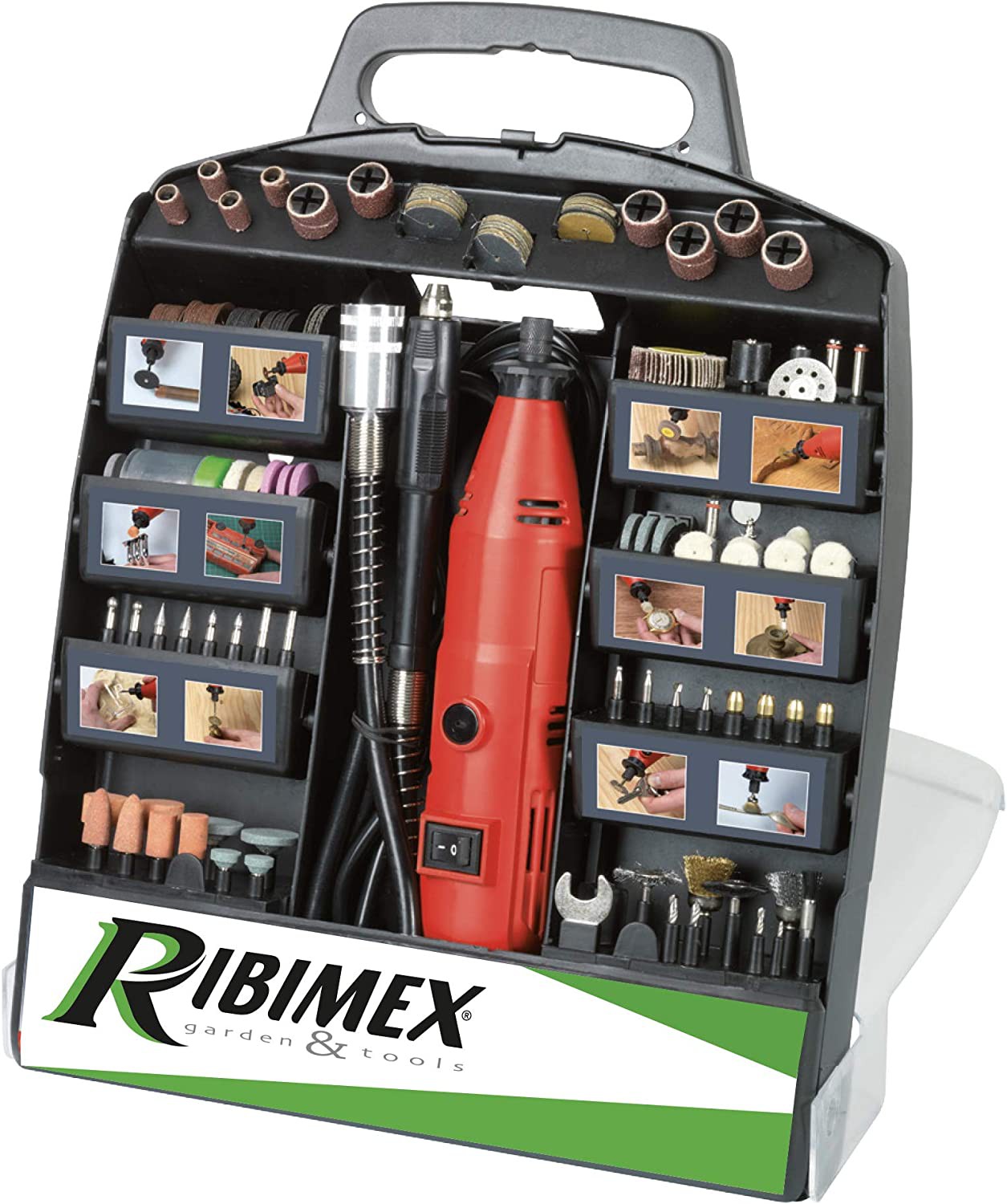 RIBIMEX PROMKIT301 Kit mini trapano in valigetta, 300 Pezzi, per modellismo RIBIMEX PROMKIT301 Kit mini trapano in valigetta, 300 Pezzi, per modellismo