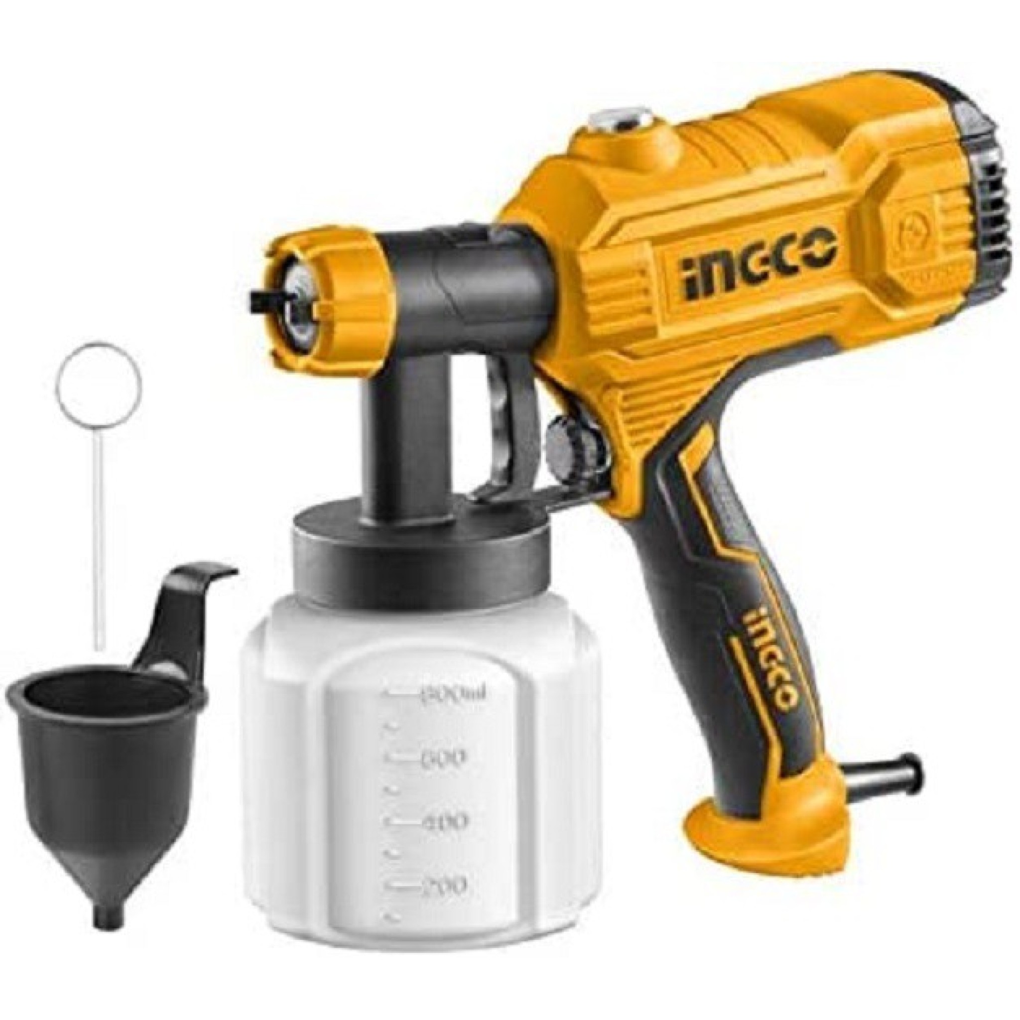 INGCO SPG3508 350W Aerografo Elettrico con Accessori - Giallo/Nero
