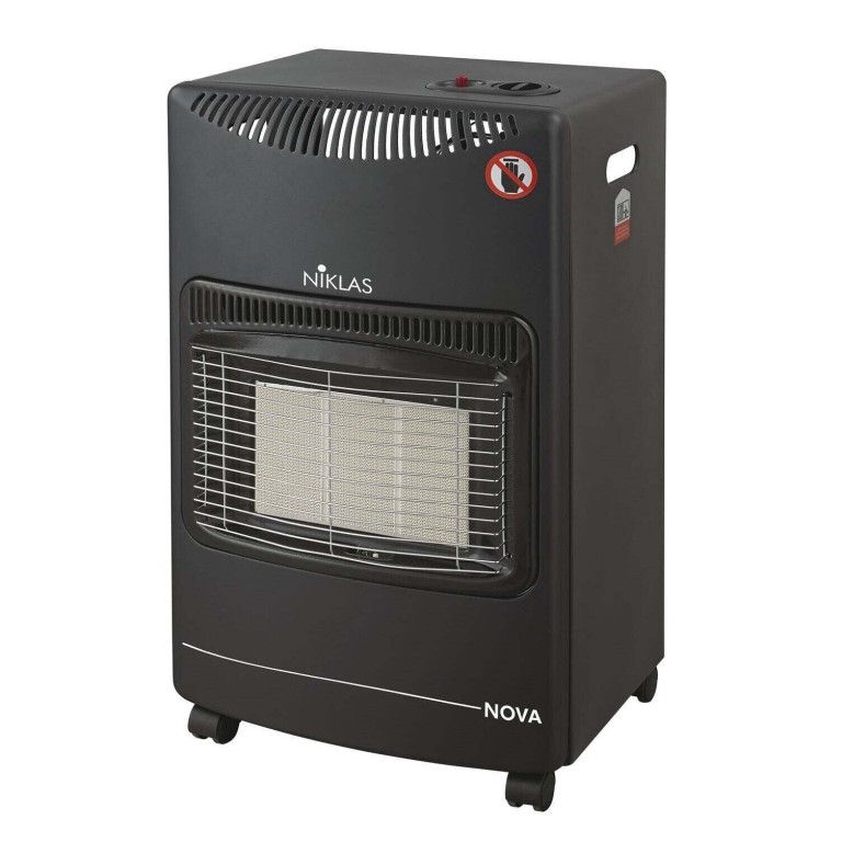 Stufa gas Kira infrarossi Nova 4200W Niklas 3 elementi 42x38x73 cm Con Ruote