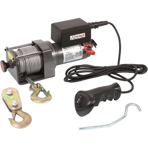 RIBIMEX Argano Verricello Paranco Elettrico 12V per Sollevamento o Traino 14 m 1134 kg