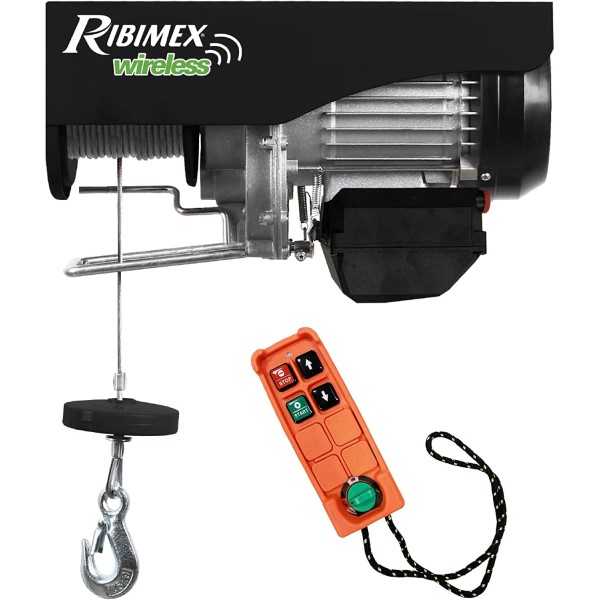 RIBIMEX PE200/400T Paranco elettrico telecomandato 200/400 kg, fune 18 m