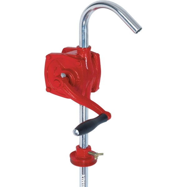Ribimex PRKGPM Pompa travaso liquidi a manovella, Ferro, Rosso Cromato