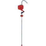 Ribimex PRKGPM Pompa travaso liquidi a manovella, Ferro, Rosso Cromato