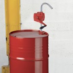 Ribimex PRKGPM Pompa travaso liquidi a manovella, Ferro, Rosso Cromato