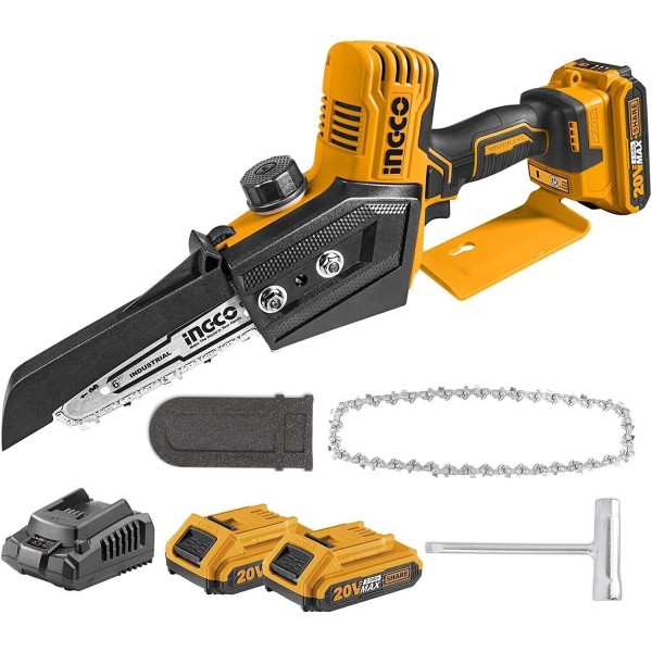 INGCO CGSLI20682 20V Mini Elettrosega con 1 Batterie 4 ah + caricabatteria