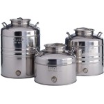 SANSONE CONTENITORE AGGRAPPATO OLIO FUSTO ALIMENTARE ACCIAIO DAMIGIANA BIDONE (50 LITRI)