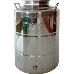 BELVIVERE Contenitore Fusto bidone Olio Inox 18/10 saldato Made in Italy (50 Litri)