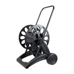 Carrello Avvolgitubo Manuale da giardino, colore nero rullo in resina antiurto