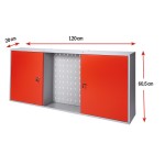 Armadio portautensili in metallo due ante Ribimex Modello PRPMRA2P cm 120x20x60,5h - immagine 2