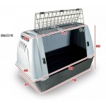 Bracco 90 Trasportino Autovettura per Cani e Gatti (cm 88x51x58H) GRIGIO