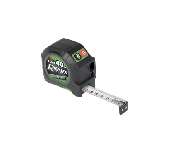 Ribimex Metro Laser Con Flessometro Doppia 5 MT Lettura Laser Fino A 40 MT
