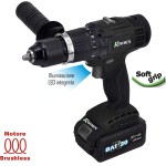 RIBIMEX PRBAT20/PRO3 Trapano avvitatore a percussione professionale 2 batterie 20 V 2Ah - 4Ah