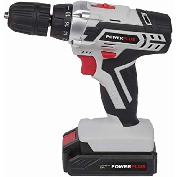 Power Plus POWC1071 - Trapano avvitatore, batteria 20 V Li-ion, colore grigio