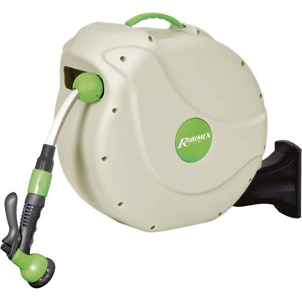 Ribimex PRD32P Acquaroll+ Avvolgitubo Automatico, 30 m, Verde/Beige