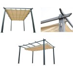 TOP TELO RICAMBIO COPERTURA GAZEBO PERGOLA 3x4 MT POLIESTERE Ecrù 2018 COVER