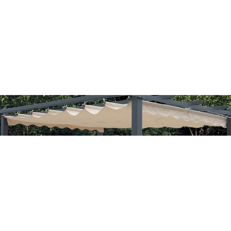 TOP TELO RICAMBIO COPERTURA PERGOLA 2017 MT.3x4 POLIESTERE SPALMATO Ecrù TETTO