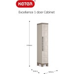 ARMADIO RESINA SLIM AD 1 ANTA TUTTOPIANI EXCELLENCE SABBIA 45X33X182 CM - KETER