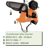 Ribimex PRPROTC3EN1 - Casco di Protezione - 3in1