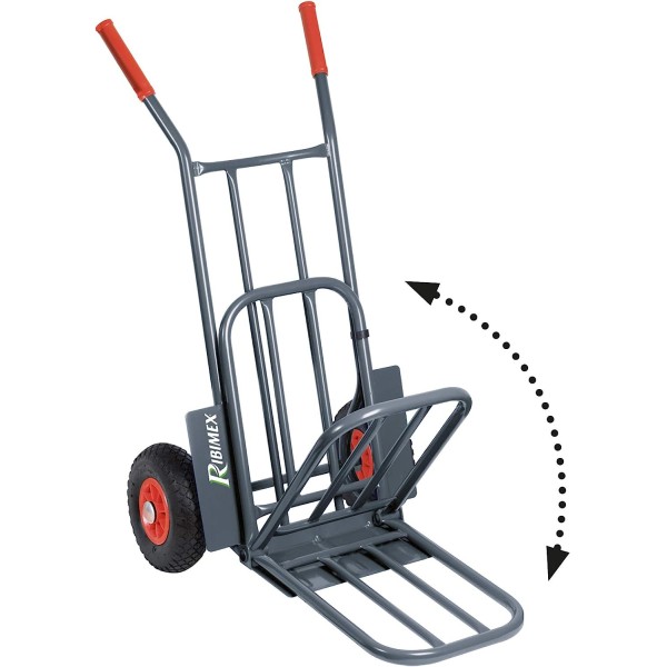 Carrello Ribimex a pedana pieghevole portata 250 kg con ruote gonfiabili