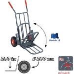 Carrello Ribimex a pedana pieghevole portata 250 kg con ruote gonfiabili