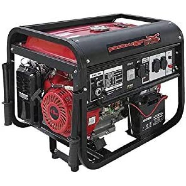 Powerx Generatore corrente 4 tempi benzina ph5500c - 5,5 kw hp 15