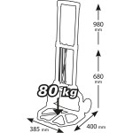RIBIMEX PRCDPL/IT CARRELLO PORTA PACCHI PIEGHEVOLE RICHIUDIBILE PEDANA ALLUMINIO 80KG PORTAPACCHI